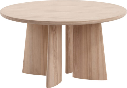 Japandi sofabord Ø 85 H 45 hvitoljet